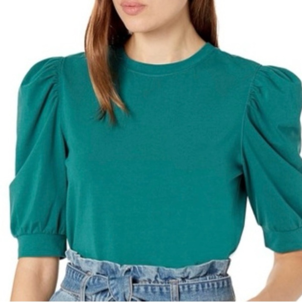 The Drop Marika Teal Puff Sleeve Women's Top size small